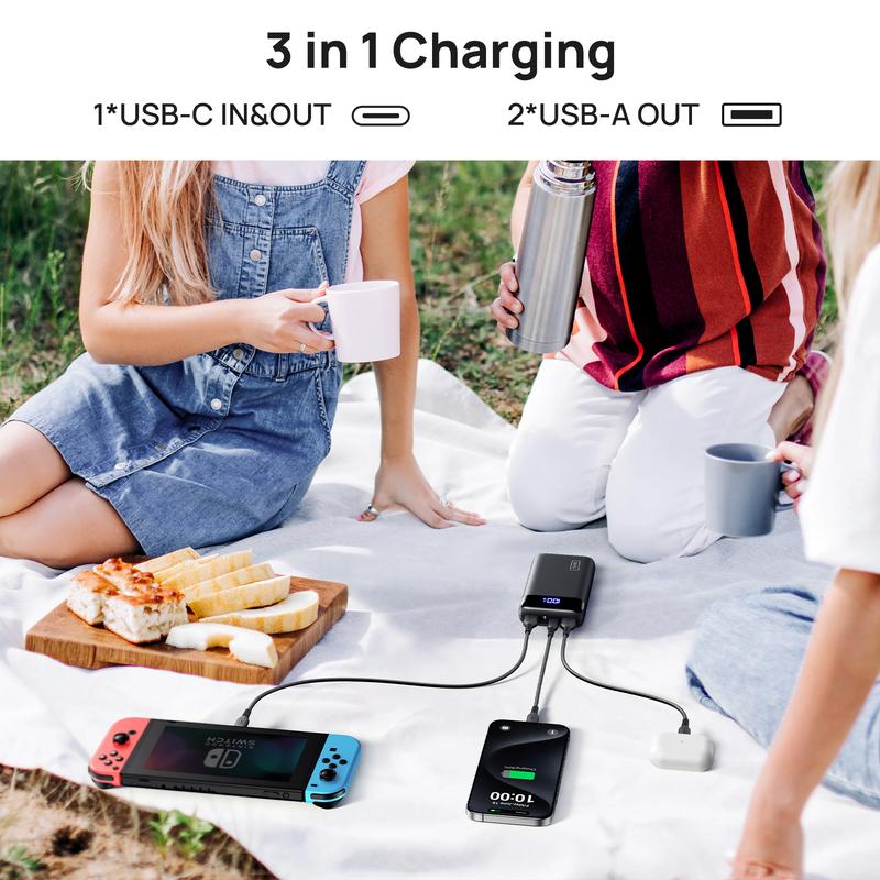 INIU 20000mAh Power Bank, 22.5W  Fast Charging Portable Charger USB C in & Out  PD 3.0+QC 4.0 LED Display Phone Battery Pack Compatible with iPhone 15 14 13 12 Pro Samsung S21 Google LG iPad Tablet, etc. Fast Charging USB Type-C Accessories