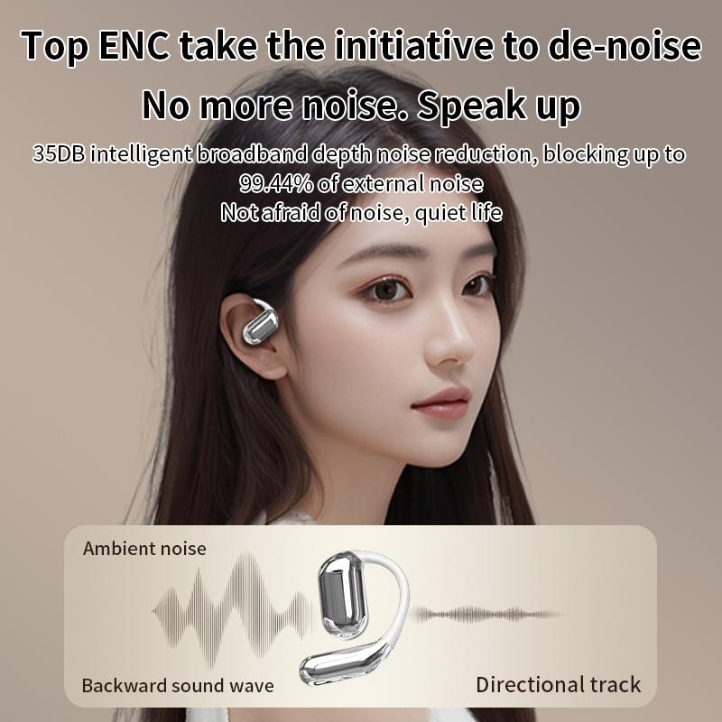 Touch screen OWS open ear earbuds Bluetooth 5.4 IPX5 waterproof 40H play time headset HIFI sound Fullcolor display Headphones with charging case Light-weight sports ANC noise reduction Audio Electronic ows headphone