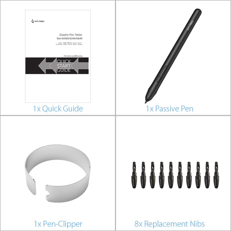 XP-PEN G430S Graphic Tablet Battery-free Stylus 8192 Pressure Drawing Tablet Chromebook Supported Devices Writing drawing  tablet