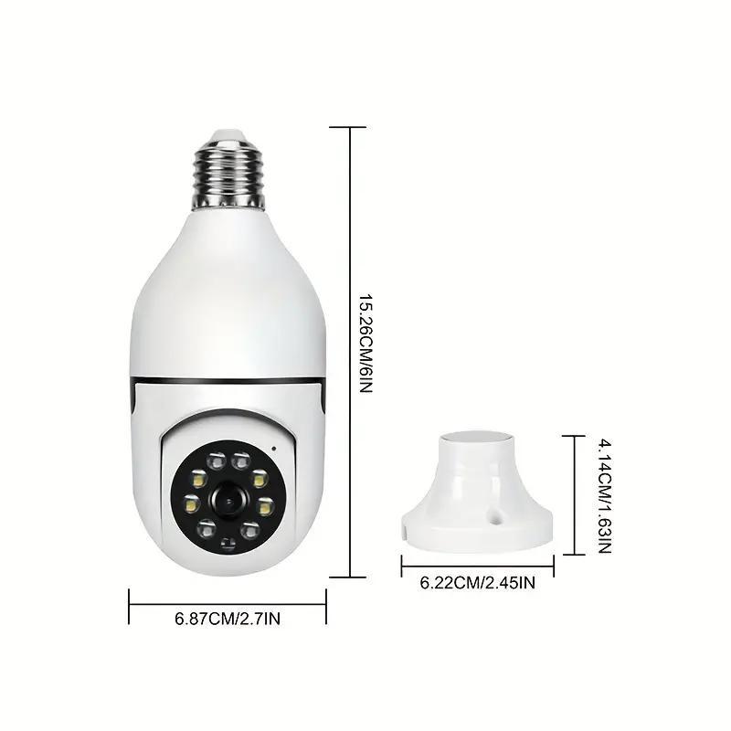 Dual Band WiFi Light Bulb Security Camera, 5G 2.4G 360 Degree Panoramic Wireless Home Monitoring Camera, Home Security Camera with Motion-Detection Alarm