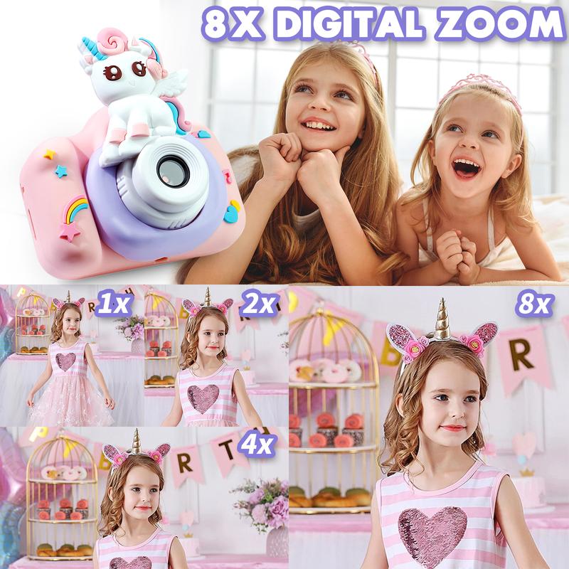 Dragon & Unicorn  1080P HD Kids Digital Camera - Selfie Toy for Girls Boys Perfect Birthday Gift for Ages 3-12 Record,Shoot