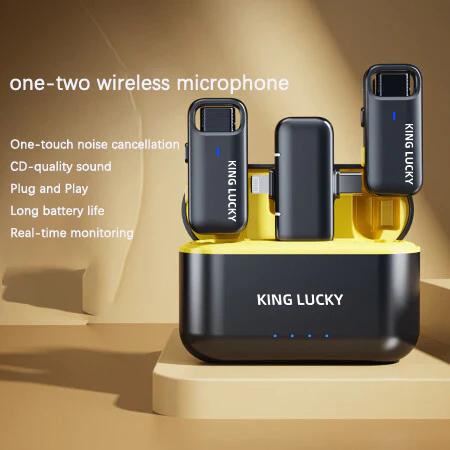 KingLucky M36 Wireless Lavalier Microphone, 30m Long Distance Sound Pickup, Long Standby Lavalier Microphone, Professional Wireless Mobile Microphone, Mini Microphone (Suitable for YouTube, TikTok, Content Creator, Vlog, Gift)