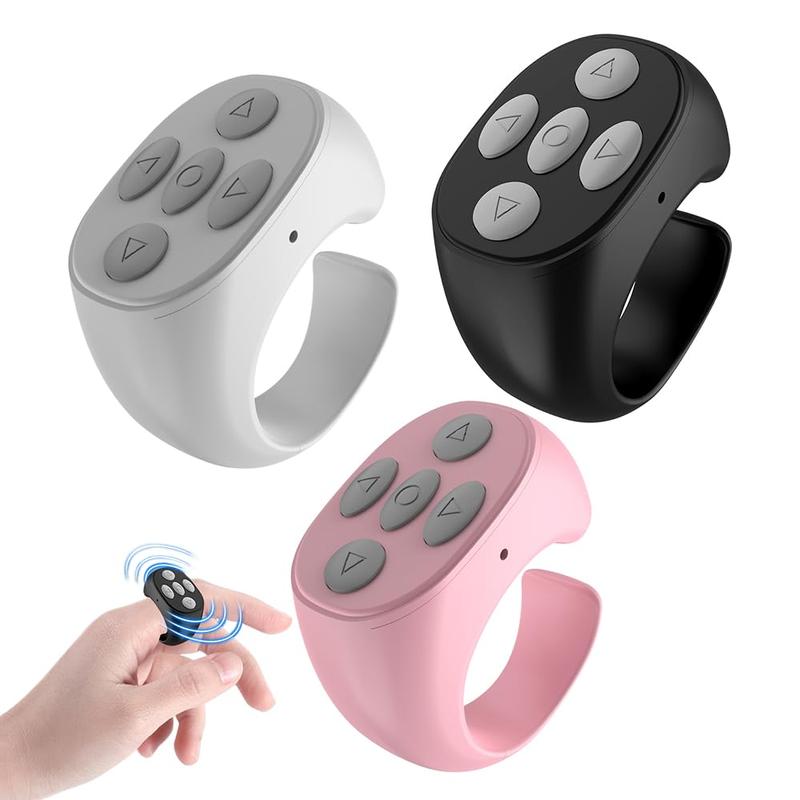 Remote Control for TikTok,Fingertip Wireless Bluetooth Scrolling Ring Scroller Page Turner,  Music Control,Selfie and Recording Video Remote, , for iPad,iPhone