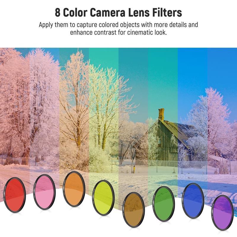 NEEWER 9 Pack Full Color Lens Filter Set