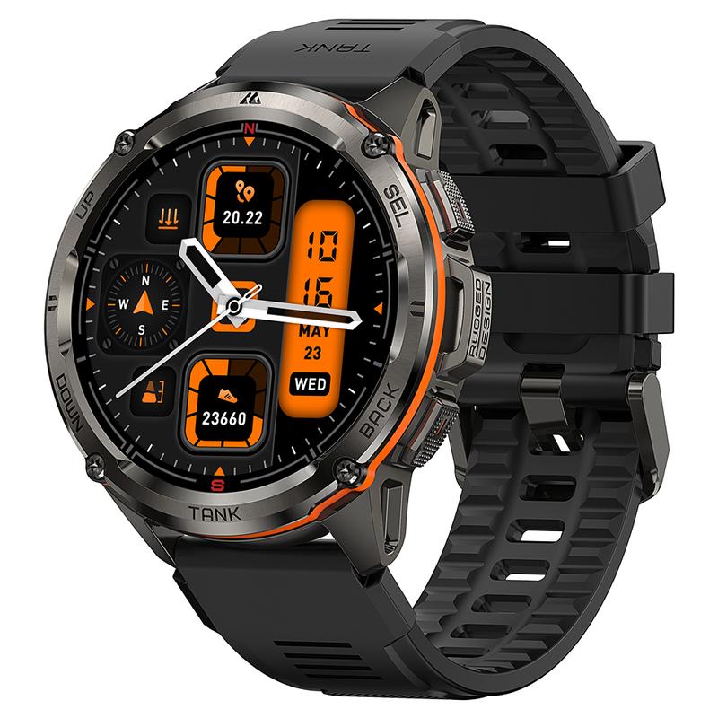 KOSPET TANK T3 Ultra Smart Watch, GPS & Calls, 50-Day Battery, AMOLED Display, 5ATM, Stainless Steel Body, AI Voice, Compatible for Android and iOS