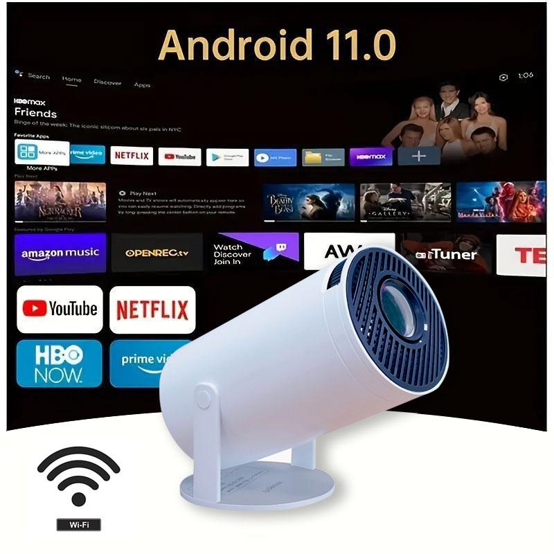 Projector,portable mobile bedroom home theater,home HD intelligent projector,Wired, WiFi