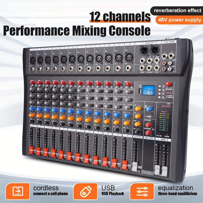 6 8 12 Channel Mixer: Professional mixer with USB, XLR, 48V power and RCA input output for all skill levels