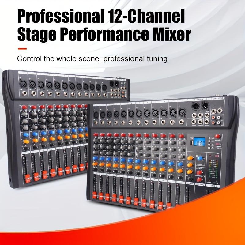 6 8 12 Channel Mixer: Professional mixer with USB, XLR, 48V power and RCA input output for all skill levels