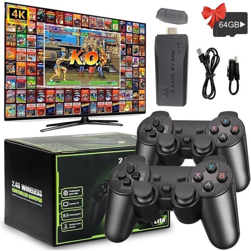 M8 PRO  Game Console -  Play GameStick,Nostalgia Stick Game,9 ClassicEmulators,4K HDMl Output,Plug and Play VideoGame Stick Built in 20000+ Games with 2.4GWireless Controllers(64G) tiktokshop gamersupermario family retrogames Christmas Hdmi