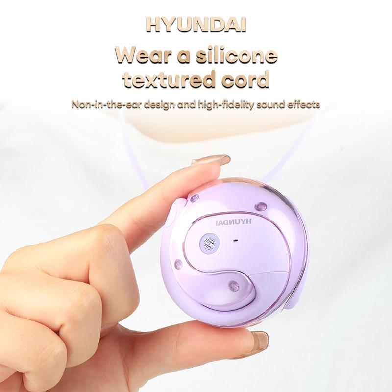 HYUNDAI Clip On Design Wireless Bluetooth-compatible Earphone, Waterproof Long Battery Life Earphones, HIFI Sound Quality Headphones for Sports & Travel