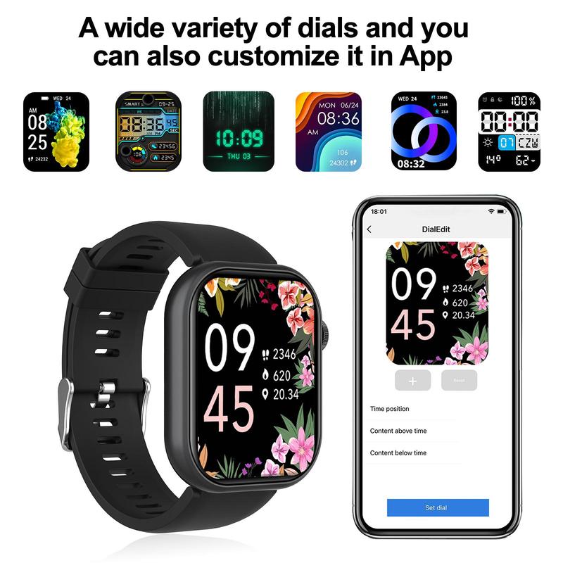 Smart Pop Watch with Wireless Calling Dial, Multiple Sport Mode, Calling Reminder and Rejection, Sms Reminder, Custom Wallpaper, Smart & Wearable Devices for iPhone Andriod