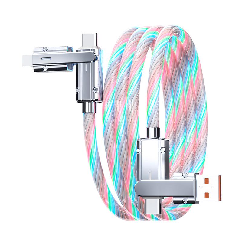 100W 4-in-1 USB C Cable,  USB A + TYPE C + Lightning, Multi-functional Aluminum Alloy, Compatible