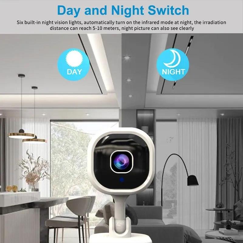 HD Smart Home Monitoring WiFi Camera, Mobile Phone Remote Monitoring with Infrared Night Vision, Security Cameras for Home, USB Powered Voice Intercom Wireless Camera for Indoor (TF Card Not Included)