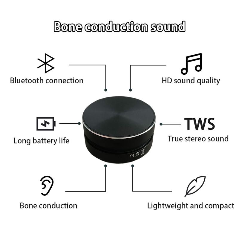 Bluetooth Speakers, Bone Conduction Portable Wireless Speakers with Louder Volume, HIFI Stereo Sound Subwoofers,Suction Cup Mounted, Crystal Clear Sound, Rich Bass, Mini Music Player for Home,Resonance Function for Dynamic Audio Experience bt speaker