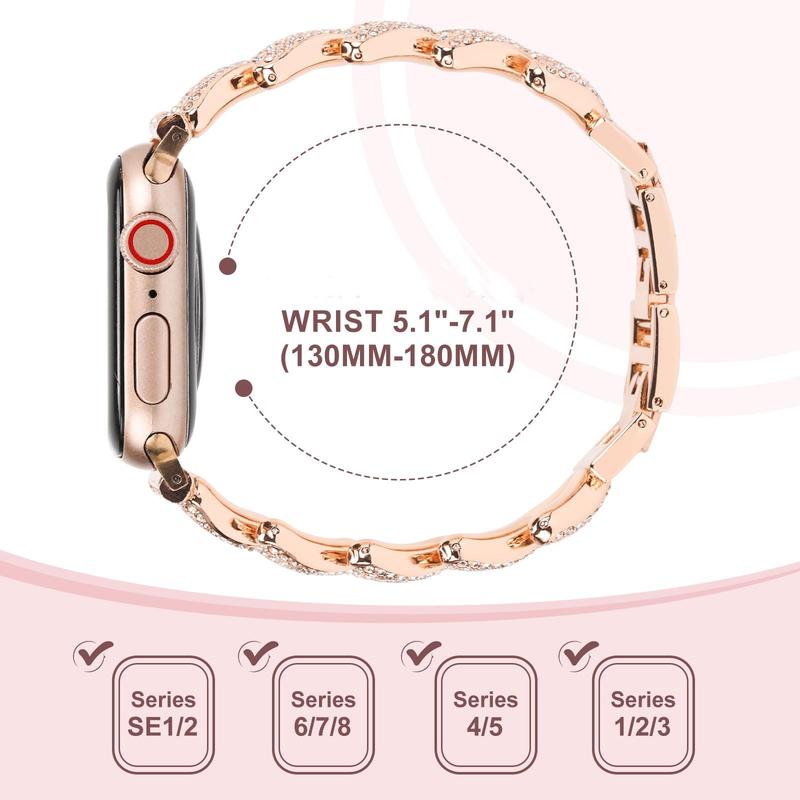 V-shaped Design Watch Band (Band Only), Fashionable Watch Band for Women, Wearable Accessories Compatible with iWatch Series 10 9 8 7 6 5 4 3 2 1 SE