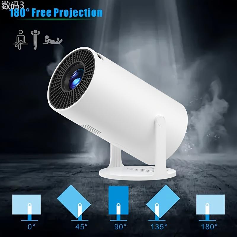 Smart HD Projector, Portable Projector 1080P Full HD Support, Screen Projection, Keystone Correction, 180° Rotating Outdoor Projector For Mobile Phone TV Pole Laptop Audio Wireless Audio Wireless