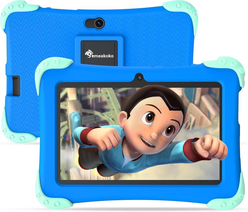 Kids Tablet 7 inch Android 12 Toddler Tablet Childrens Tablet for Kids 2-13 Quad-Core 2+32GB WiFi Bluetooth Dual Camera Parental Control with Drop-Proof Toddler Tablet Case