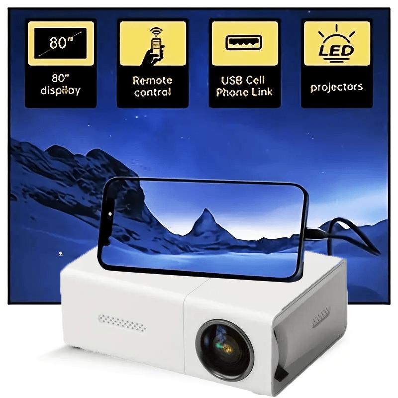 Bright 3000+ Lumen HD Mini Projector- Portable 3D-Ready, Multi-Device Compatible With Remote