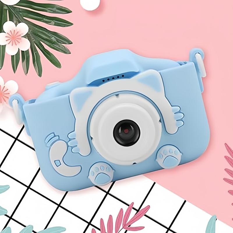 Cute Cat Design Digital Camera, 8x Zoom Camera with Built-in 5 Games, HD Camera with Screen Background, Camera Toy for Boys & Girls