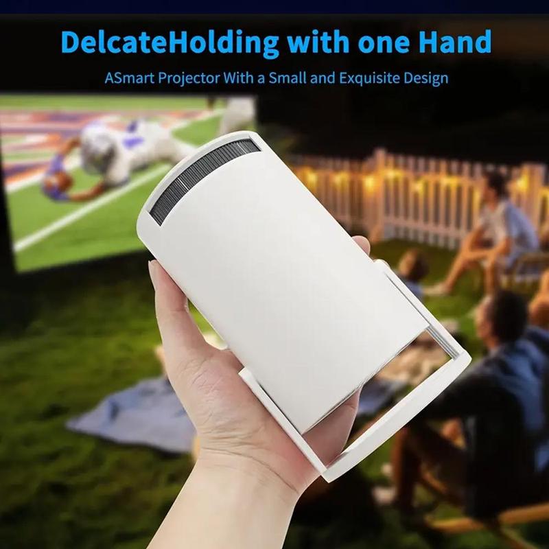 Portable Outdoor Projector, HD 180° Projection Angle Adjustable Projector, WiFi & BT Compatible Portable Projector for Home and Outdoor Use