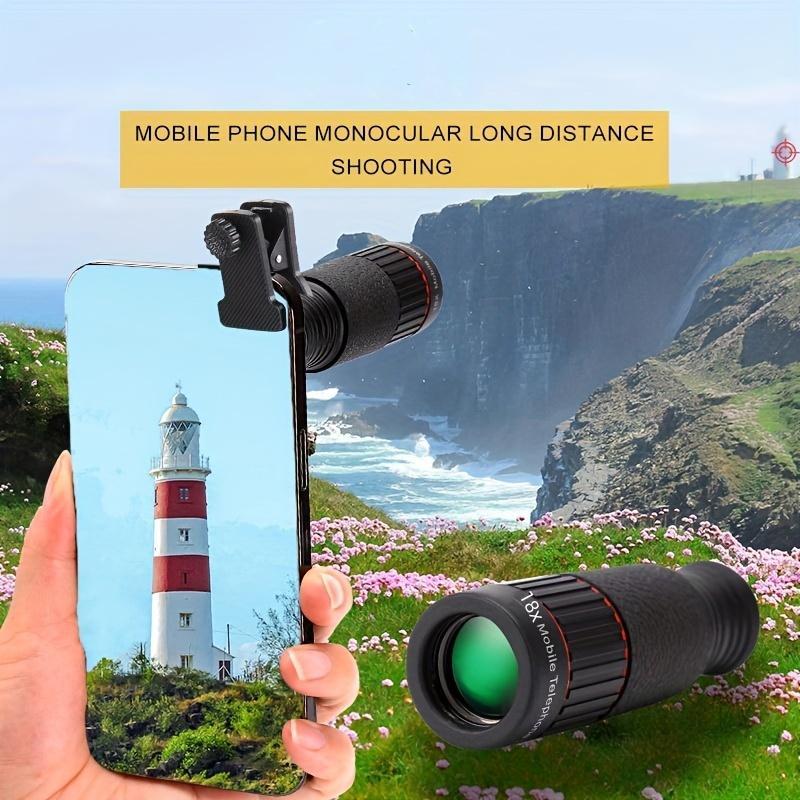 Telephoto Phone Lens, Manual Focus Rubber Handheld Scope, Telephoto Phone Lens for Outdoor Photography, Bird Watching & Sports Events