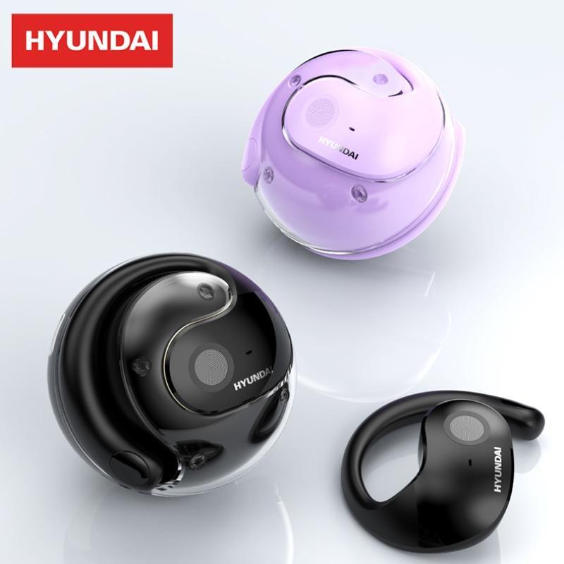 HYUNDAI Clip On Design Wireless Bluetooth-compatible Earphone, Waterproof Long Battery Life Earphones, HIFI Sound Quality Headphones for Sports & Travel