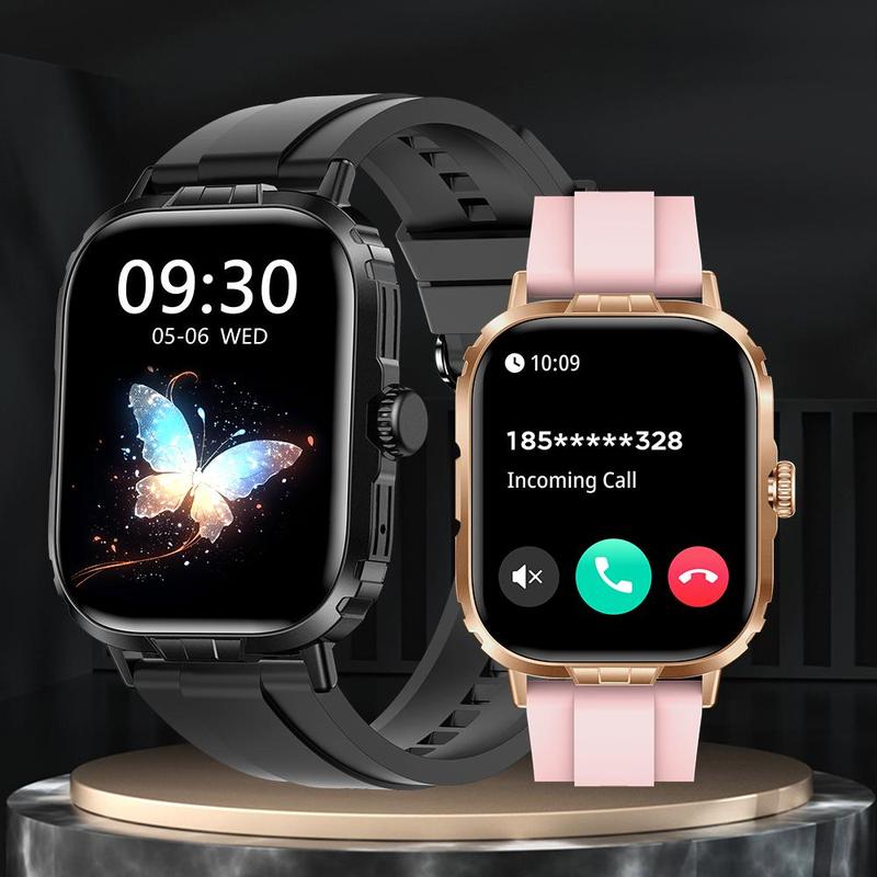 1 men's and women's smartwatch, 2.01-inch full touch screen smartwatch with text and call functions, fitness watch, exercise mode, pedometer, distance, calories, over 100 exercise modes