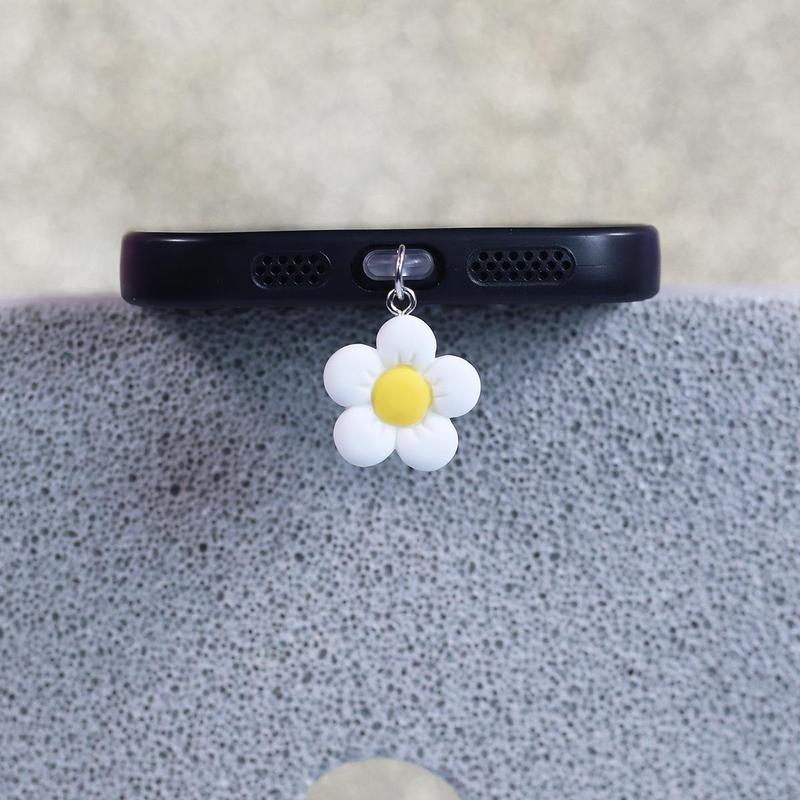 Cute Flower Design Phone Dust Plug Chain, 1 Count Creative Phone Dust Plug Pendant, Phone Accessories for iPhone & Android Phone