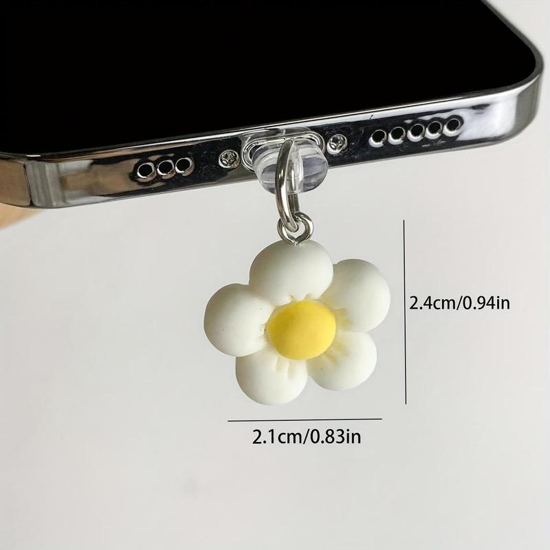 Cute Flower Design Phone Dust Plug Chain, 1 Count Creative Phone Dust Plug Pendant, Phone Accessories for iPhone & Android Phone