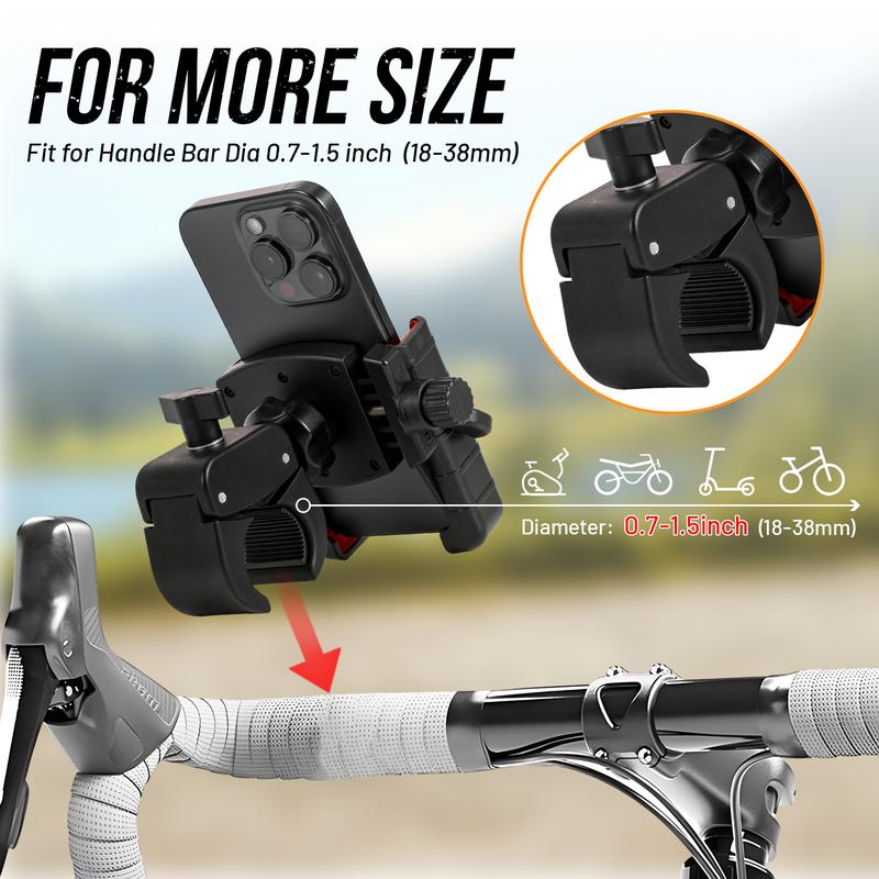 [Camera Friendly] Bike Phone Mount Holder |Adjustable Motorbike Phone Holder Smartphone Cellphone