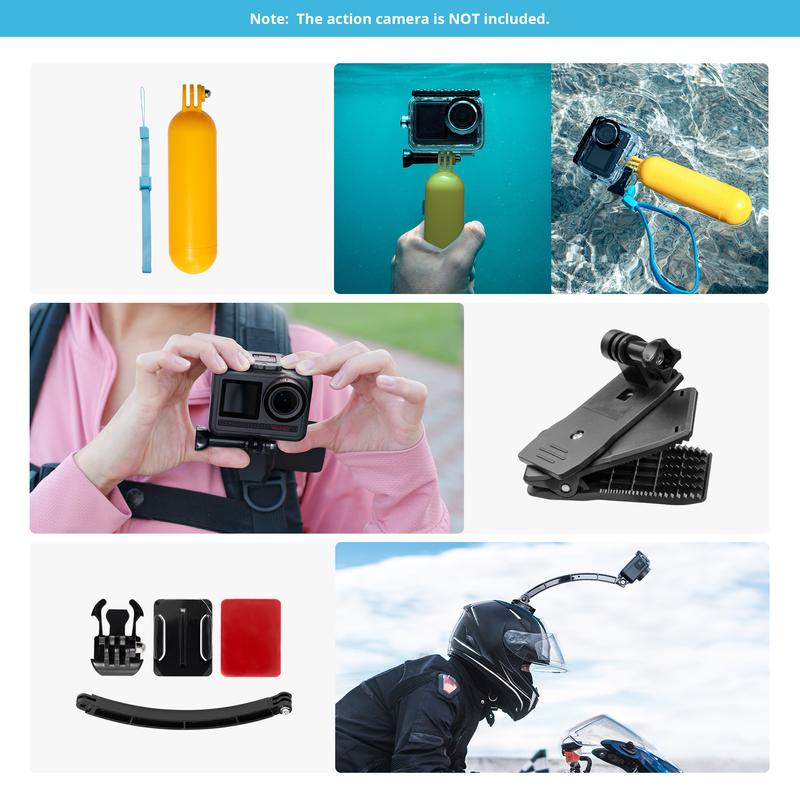 AKASO Action Camera 14 pcs in 1 Accessories Kit, FIts with All kinds of Sports Camera EK7000 EK7000 Pro Brave 4 Brave 4 Pro Brave 7 LE Brave 7 Brave 8 V50X V50 Pro V50 Elite Gopro