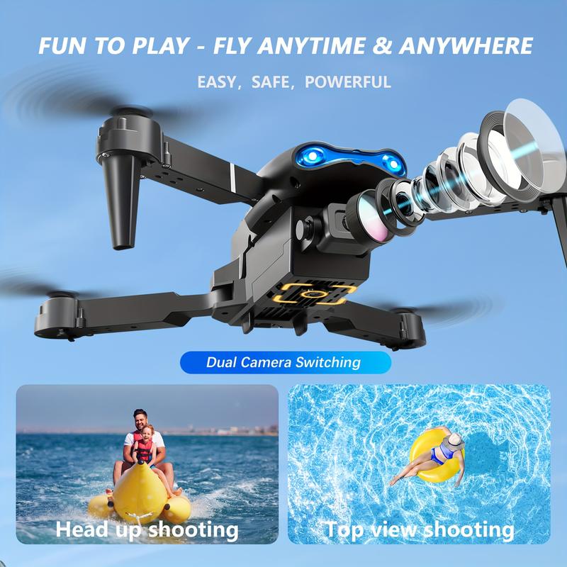 E99 Dual Camera Foldable Remote-Controlled Unmanned Vehicle, One-Click Takeoff and Landing, Remote-Control Four-Axis Aircraft for Beginners and Enthusiasts, Affordable Drone, Ideal Gift for Halloween, Christmas and New Year