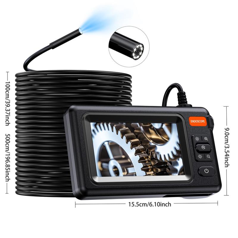 Waterproof Endoscope Camera with Light, Rechargeable 1080P HD Inspection Camera with 8 Adjustable LED Light, Car Inspection Tool for Car Repair, Wall Structure Check, Drainage Check