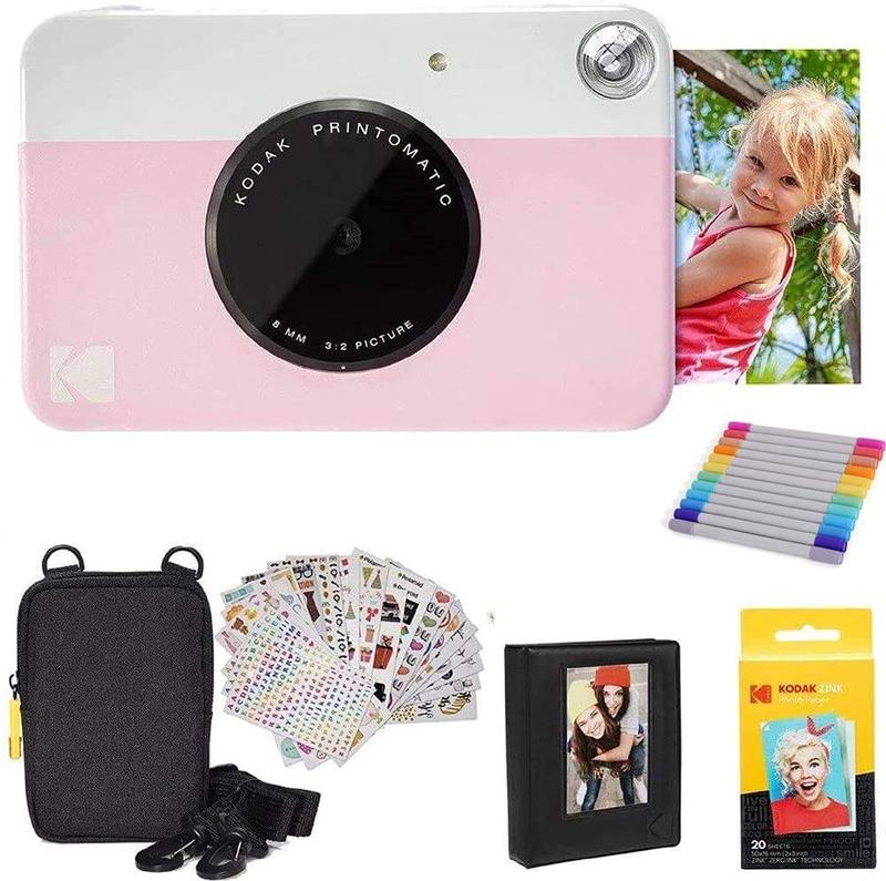 Kodak Printomatic Instant Camera Gift Bundle Flash Film