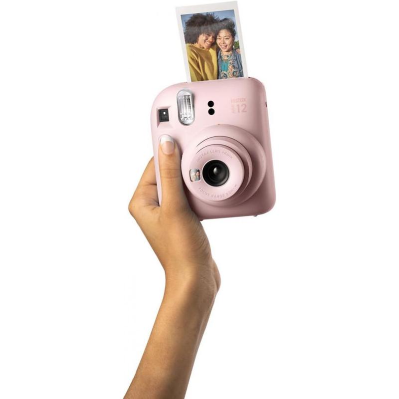 Fujifilm Instax Mini 12 Instant Camera + MiniMate Accessory Bundle & Compatible Custom Case + Fuji Instax Film Value Pack (50 Sheets) Flamingo Designer Photo Album (Blossom Pink)