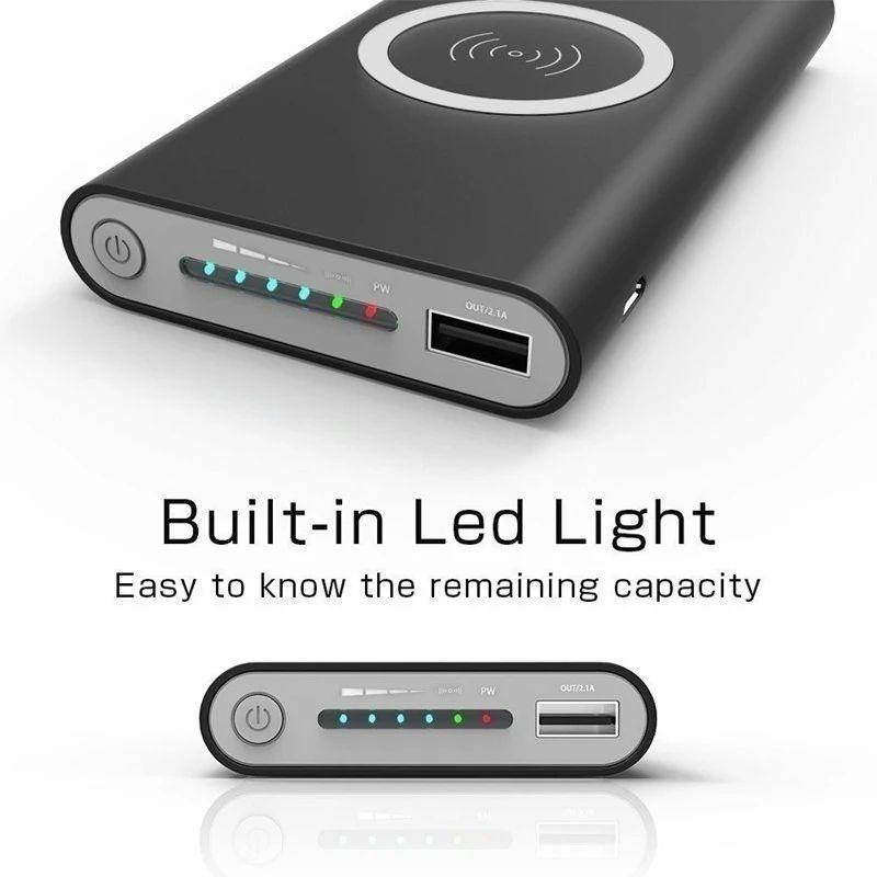 3 in 1 Wireless Power Bank, 1 Count 10000mAh Portable Wireless Power Bank, Multifunctional Power Bank with LED Light for iPhone & Android