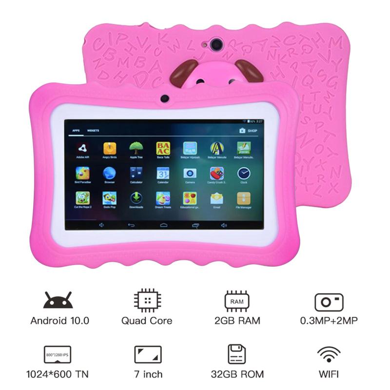 7 Inch Tablet Android HD Screen Tablet Bluetooth & Wi-Fi Support Control, Portable Tablet, Eye Protection, Touch Control Tablet, with Silicone Protective Case, Best Gift, Game, Educational