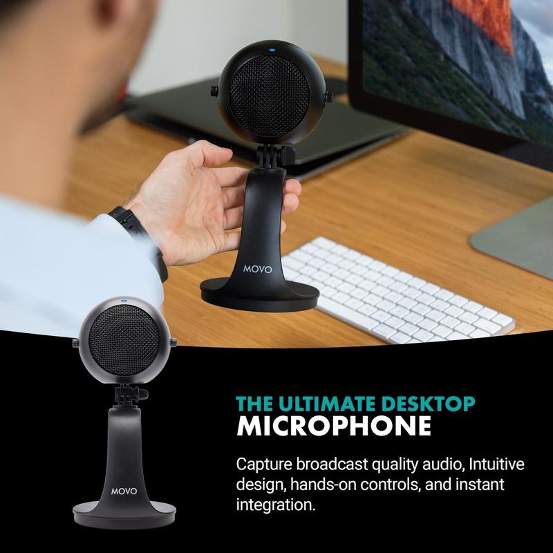 WebMic | USB Microphone with Desktop Stand | Movo