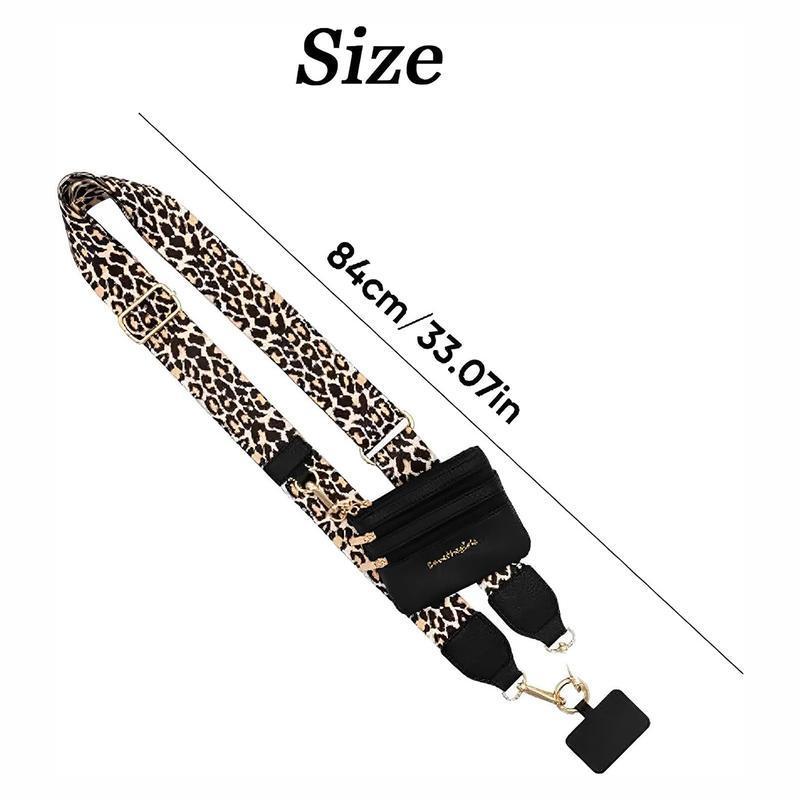 Adjustable Phone Strap with Zippered Pouch, Crossbody Phone Lanyard with Wallet, Cross Body Phone String with Zipper Wallet Pouch Purses Phone Charm