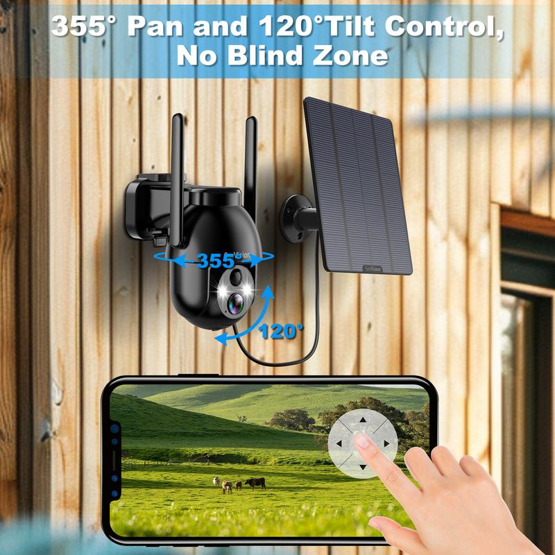 4G LTE Cellular Solar Security Cameras Wireless Outdoor, Solar Powered 3MP Camera 2K Security Camera for No WiFi, PIR Motion Detection,Siren,Color Night Vision, SD Cloud Storage (SIM Card Included)