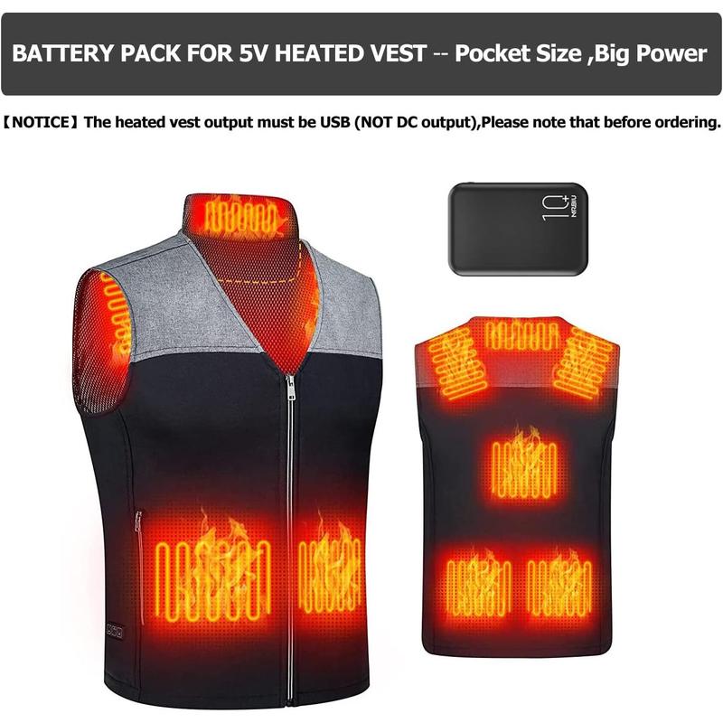 5v 2a Heated Vest  Pack, Power  10000mah for Heated Jacket,Dual USB LCD Display Portable Charger,External  for , Android etc.