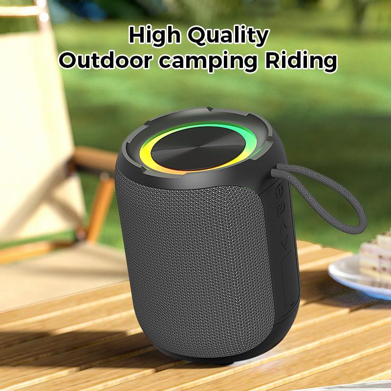 Portable Wireless Speaker with 2 Microphone, 40W Stereo Sound BT Speaker with Light Show, Waterproof Portable Speaker for Home & Outdoor, Camping Gadgets 2024