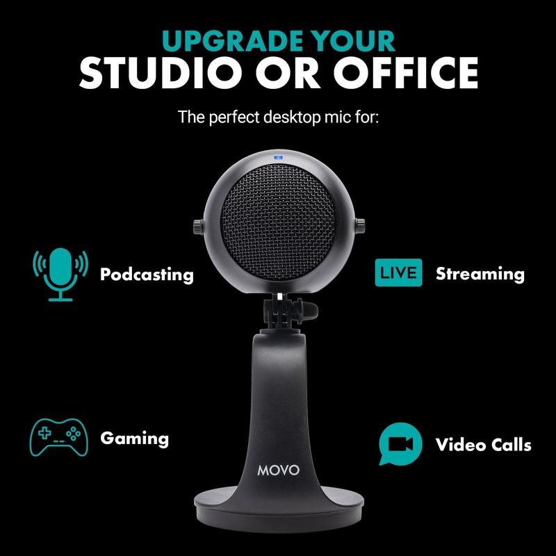 WebMic | USB Microphone with Desktop Stand | Movo