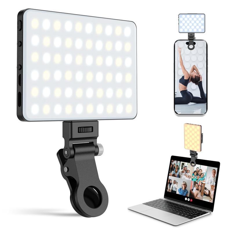 LED Selfie Accessories with clamp,Selfie Light for iPhone,3000Mah Portable Light, Adjusted 3 Light Modes for Selfie,Vlog, Makeup,Tiktok