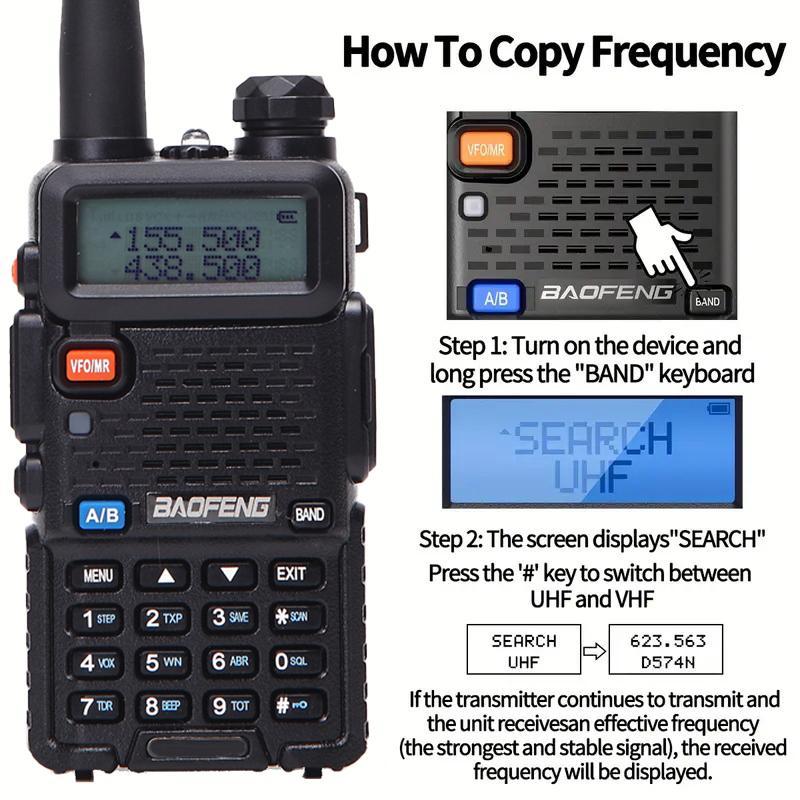 BAOFENG 5RX Handheld Radio, 1 Set Portable Two-way Radio, Multifunctional Radio for Camping, Hiking, Travel, Frequency Copy, AirBand, Chirp Compatible