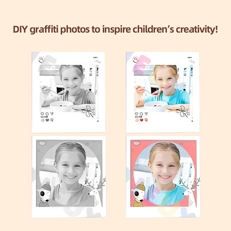 Instant print camera for kids, creative Christmas and birthday gift for boys and girls ages 6 and up, HD digital camera with thermal paper, educational children's toy camera, portable instant print camera, includes 32GB SD card Charging