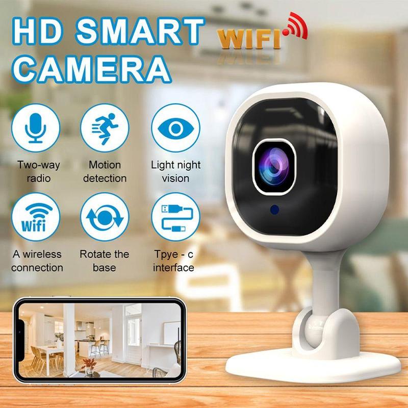 HD Smart Home Monitoring WiFi Camera, Mobile Phone Remote Monitoring with Infrared Night Vision, Security Cameras for Home, USB Powered Voice Intercom Wireless Camera for Indoor (TF Card Not Included)