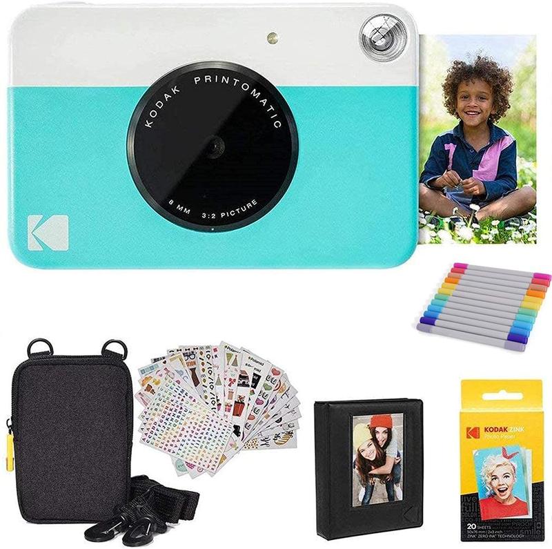 Kodak Printomatic Instant Camera Gift Bundle Flash Film