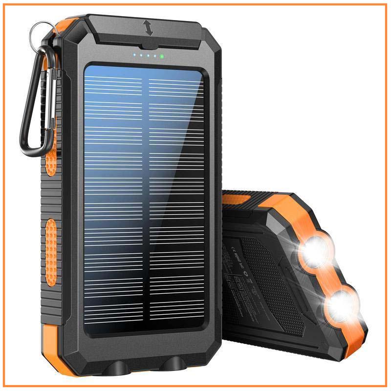 Sustainable Power for All: 10,000 mAh Solar Power Bank for Camping Trips and Daily Adventures! Accessories Charging Portable Rechargeable