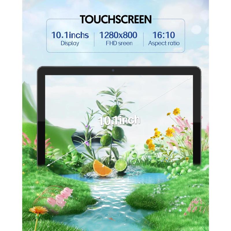 10 Inch Android 13 Tablet, 1 Set 7GB RAM 64GB ROM Tablet with Keyboard & Mouse & Case, 5G Dual-band WIFI6 Tablet, 2MP+8MP Camera Tablet